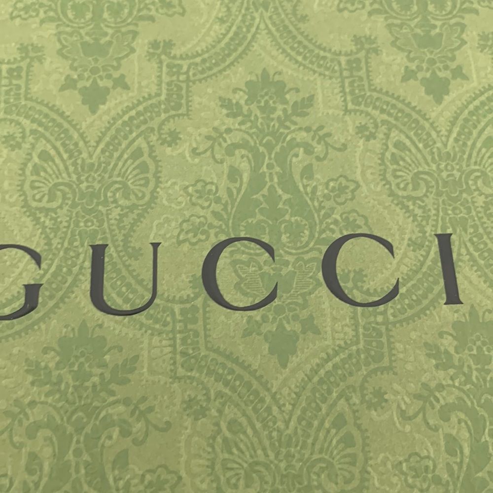 Gucci 10” Square Gift Box Embossed Pattern Shallow Storage Display Box - Picture 3 of 7